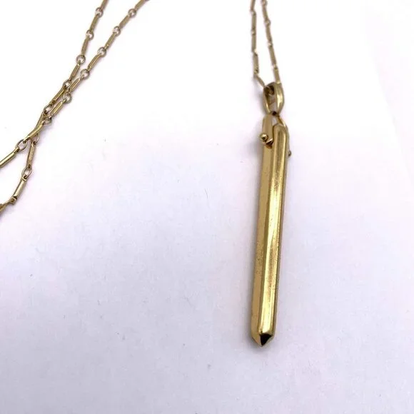 Stella and Dot Rebel Drop Pendant Chain Necklace Gold Tone Lobster Closure 30" - Picture 3 of 6